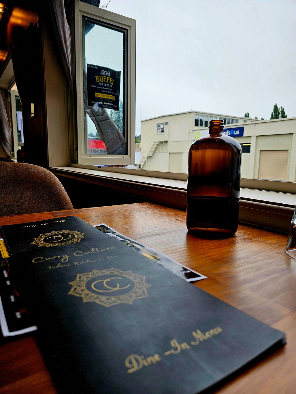 Dine-in menu on the table
